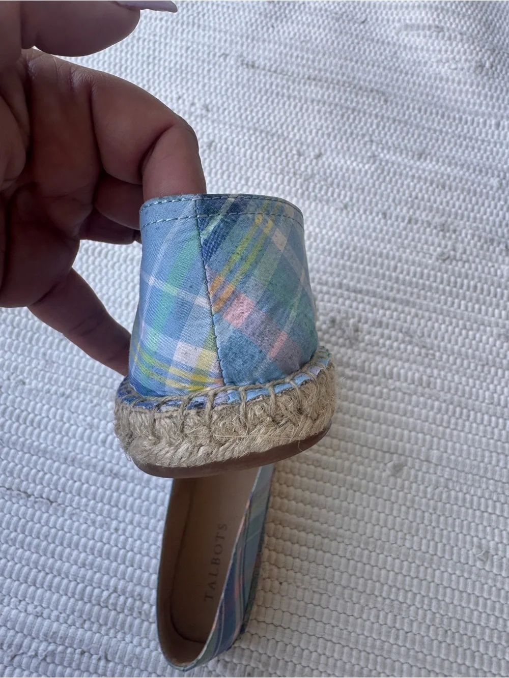 Talbots Pastel Plaid Espadrille Loafers in Blue, Pink, Yellow